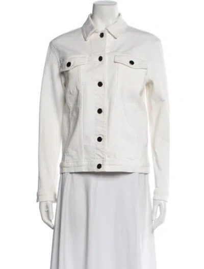 Pre-owned Theory Denim Jacket In White