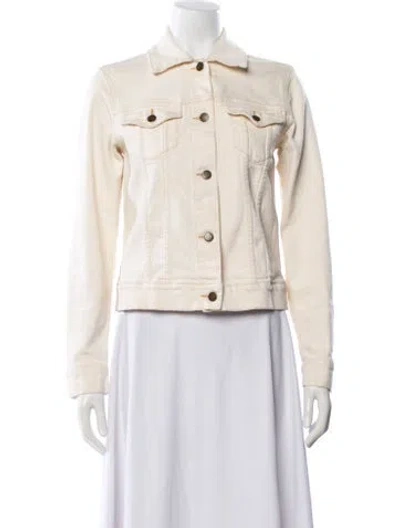 Pre-owned Theory Denim Jacket In White