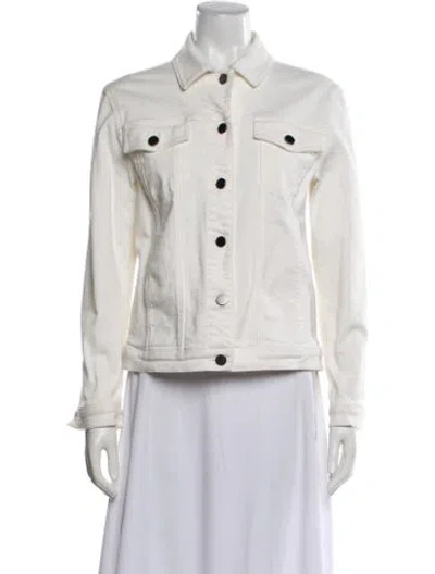 Pre-owned Theory Denim Jacket In White