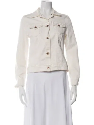 Pre-owned Theory Denim Jacket In White