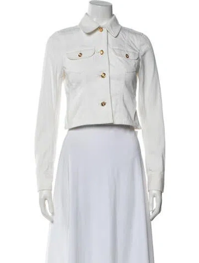 Pre-owned Theory Denim Jacket In White