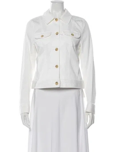 Pre-owned Theory Denim Jacket In White