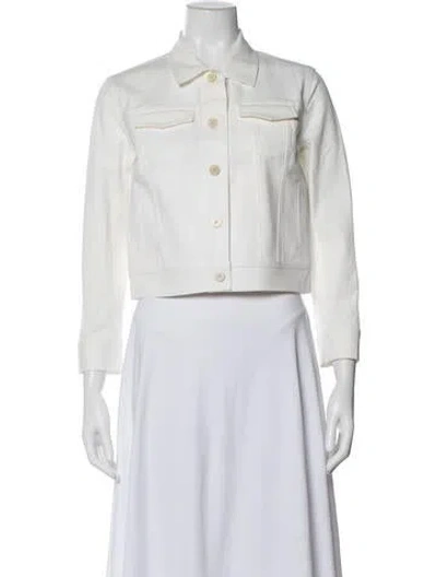 Pre-owned Theory Denim Jacket In White