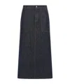 Theory Blue Denim Skirt In Black