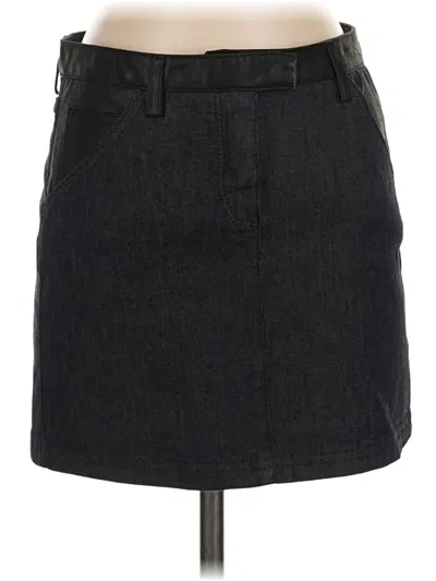 Pre-owned Theory Denim Skirt In Black