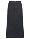 Theory Blue Denim Skirt In Blue