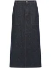 Theory Blue Denim Skirt In Blue