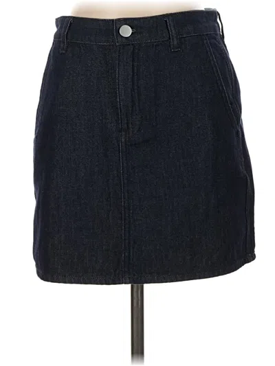 Pre-owned Theory Denim Skirt In Blue