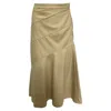 Theory Diagonal Flared Midi Skirt In Khaki Wool In Green