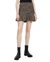 Theory Tweed Flared-hem Miniskirt In Green Multi