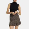Theory Diagonal Mini Skirt In Wool-blend Tweed In Green Multi