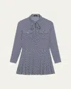 Theory Square Print Mini Dress In Sapphire Multi