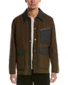 Theory Quilted Feather Nylon Barn Jacket In Brown