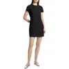 Theory Dolman-sleeve Tweed Canvas Mini Dress In Black