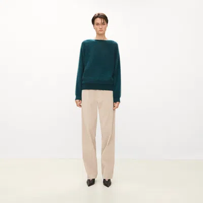 Theory Dolman Sweater In Airy Cashmere In Dark Pine