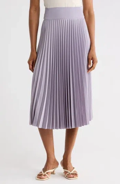 Theory Dorothea Ribbed Pleated A-line Skirt In Purple