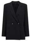 THEORY DOUBLE-BREASTED BLAZER BLAZER AND SUITS BLACK