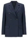 Theory Notched Lapels Double-breasted Blazer In Blue