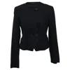 Theory Double-breasted Blazer In Navy Blue Wool In Blue
