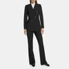 Theory Double-breasted Blazer In Stretch Wool In Black