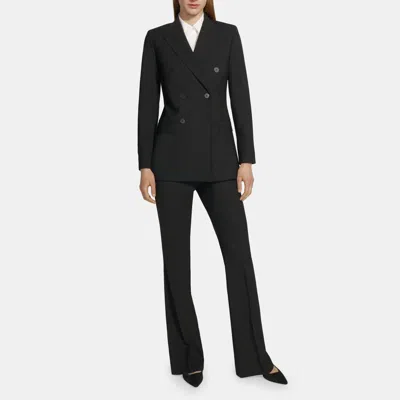Theory Double-breasted Blazer In Stretch Wool In Black
