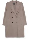 Theory Double-breasted Coat In 灰色