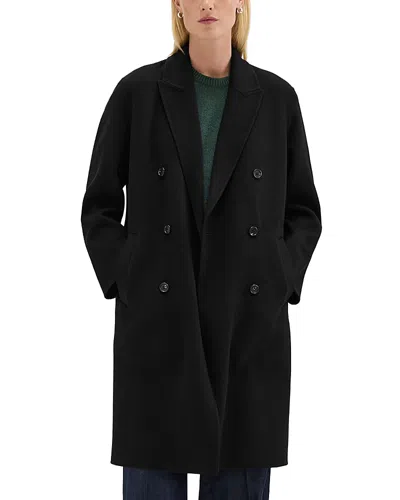 Theory Double Breast Cashmere Coat In Black