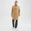 Theory Double-breasted Coat In Double-face Wool-cashmere In New Camel