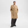 Theory Double-breasted Coat In Double-face Wool-cashmere In New Camel