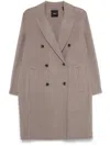 Theory Double-breasted Coat In Tortora