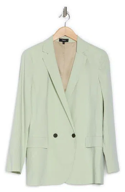 Theory Oversized Jacket In Stretch Linen In Mint