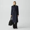 Theory Double-breasted Peacoat In Plush Melton In Blue