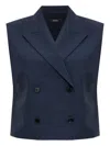 Theory Double-breasted Vest In Blue