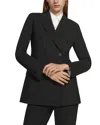 Theory Double-breasted Tailor Wool-blend Jacket In Black