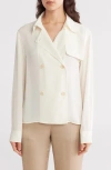 Theory Trench Blouse In Recycled Georgette In Ivory