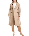 Theory Cotton Twill Trench Coat In Brown