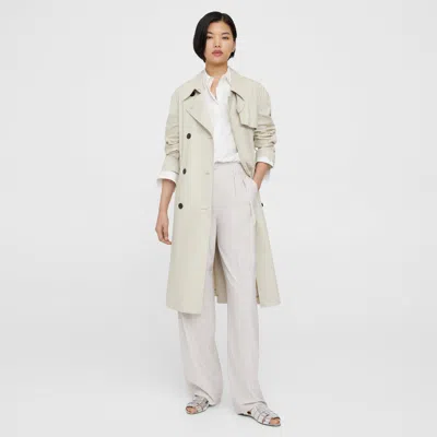 THEORY DOUBLE-BREASTED TRENCH COAT IN COTTON-BLEND