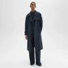 Theory Double-breasted Trench Coat In Oxford Wool In Nctrn Way
