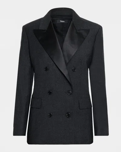 THEORY DOUBLE-BREASTED TUXEDO JACKET
