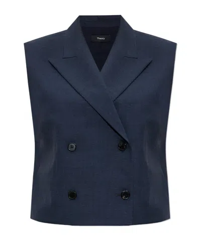 THEORY THEORY DOUBLE BREASTED V-NECK VEST