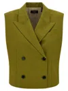 Theory Double-breasted Vest In City Twill In Green