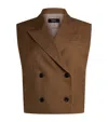 Theory Double-breasted Vest In Brown