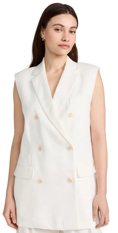 Theory Double Breasted Vest Ivory