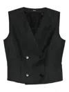 Theory Double-breasted Waistcoat In Black
