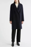 Theory Double Breasted Wool & Cashmere Coat In Blue