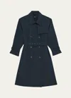 THEORY DOUBLE-BREASTED WOOL-BLEND TRENCH COAT
