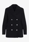 Theory Baltic Blue Recycled Wool Peacoat In Blue