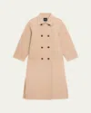 Theory Double-breasted Wool Trench Coat In Brown