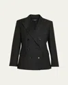 Theory Double-breasted Wool Tuxedo Jacket In Black