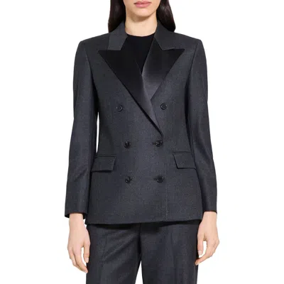 THEORY THEORY DOUBLE BREASTED WOOL TUXEDO JACKET